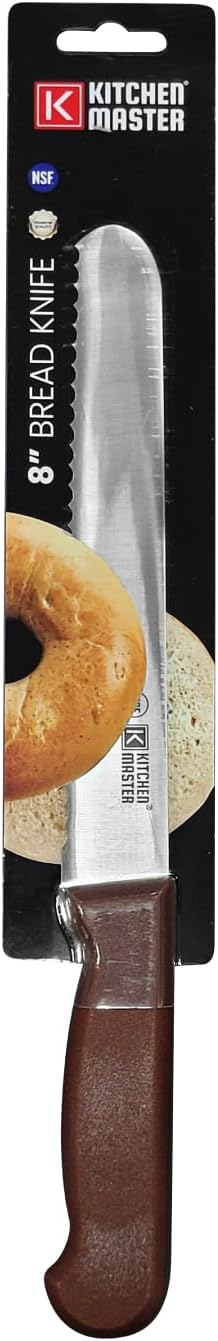 Kitchen Master 8 Inch Stainless Steel Serrated Bread Knife (Brown) | Professional Slicer, KMK034 - Image 3